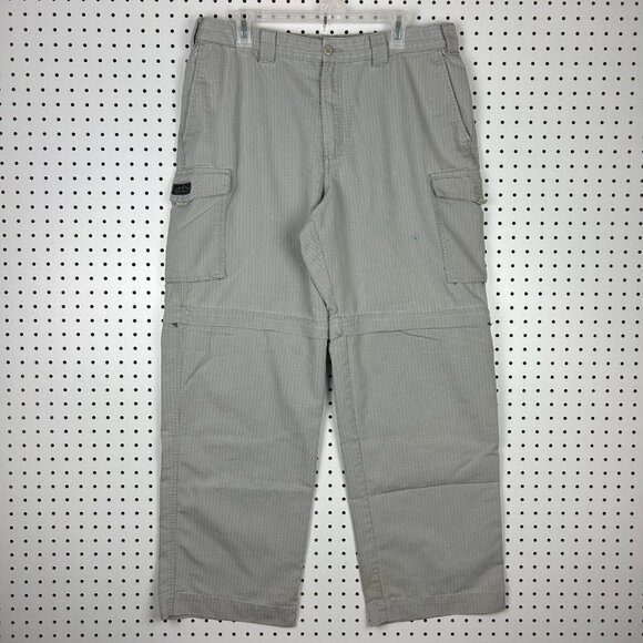 Eddie Bauer Tactical‎ Cargo Pants Size 36x32 Convertible Zip Off Gray Hiking Y2K - Picture 1 of 8